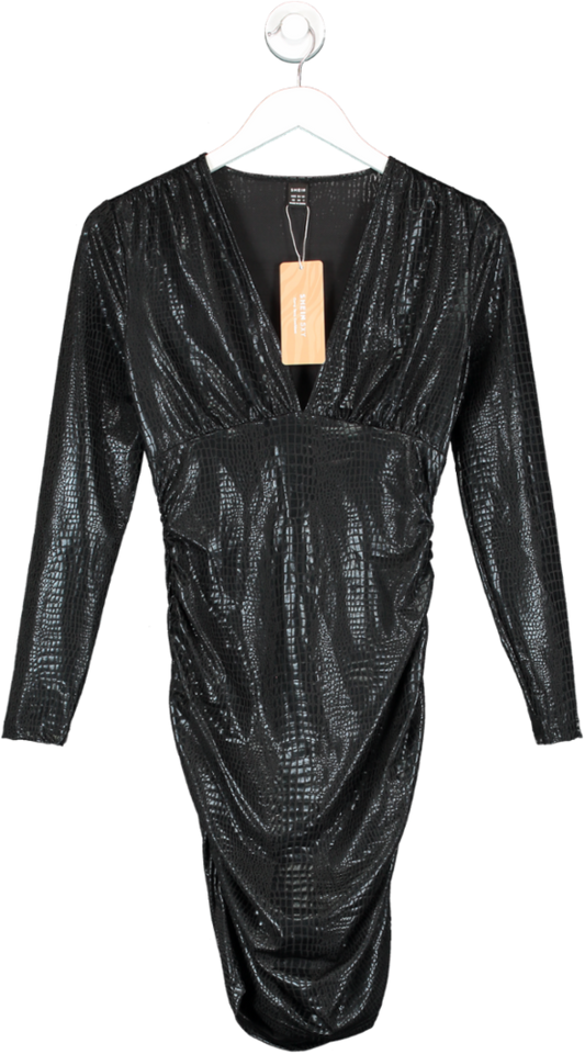 SHEIN Black Snakeskin Mini Dress UK XS