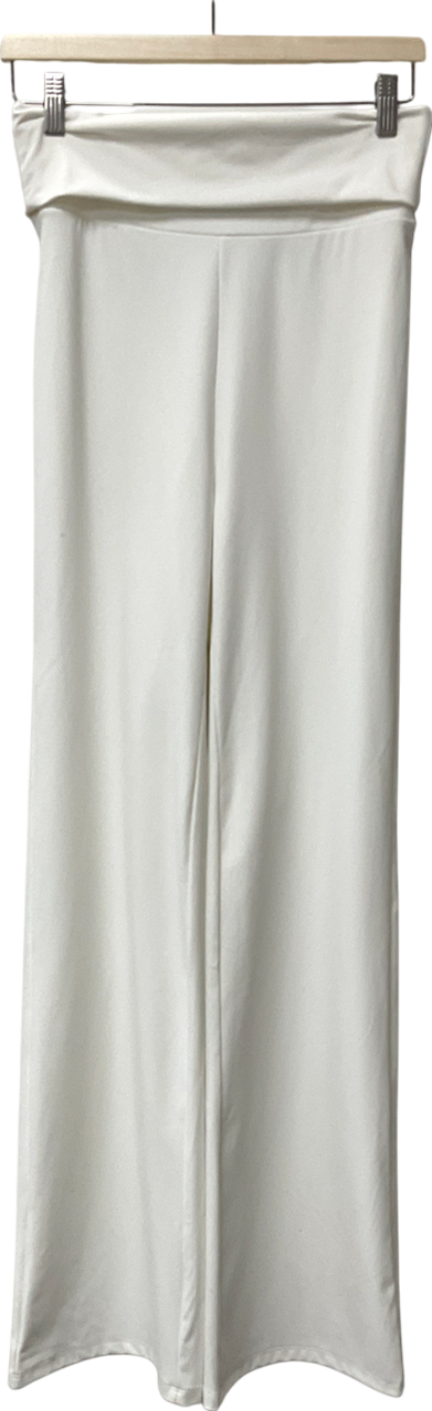 Mars the Label White The Sculpt Foldover Trousers UK 10