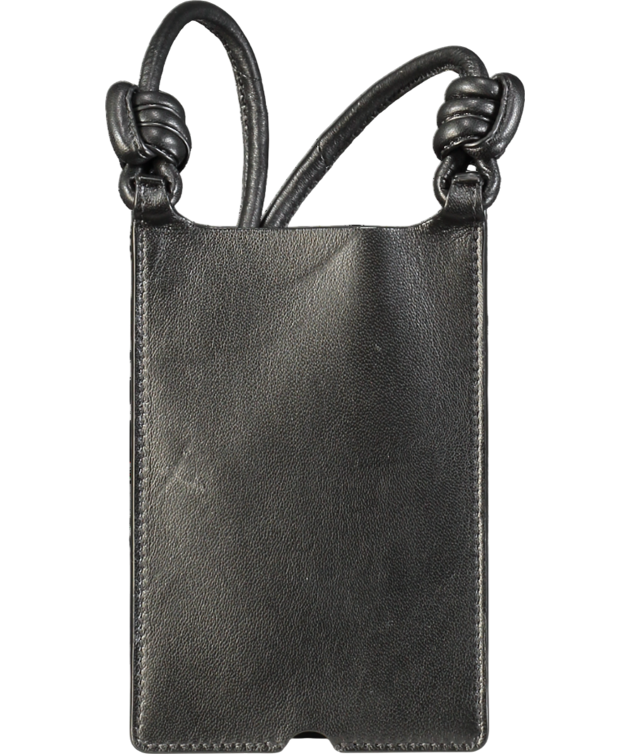 Yves Solomon Black Phone / Card Case In Lamb Leather One Size