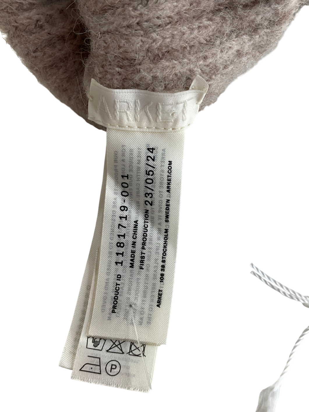 Arket Beige Wool-alpaca Blend Mittens One Size