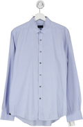 Lanvin Blue Raw Hem Collar Slim Fit Shirt UK 42" CHEST