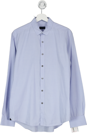 Lanvin Blue Raw Hem Collar Slim Fit Shirt UK 42" CHEST