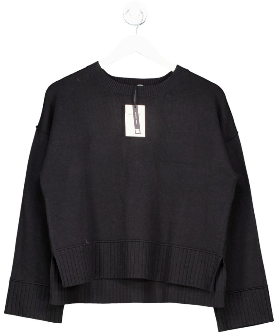 River Island Chunky Crop Jumper In Black UK M