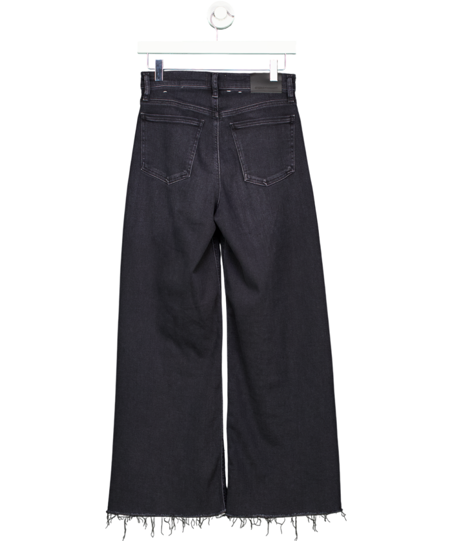 Citizens of Humanity Black Lyra Frayed Cropped High-rise Wide-leg Jeans UK 6