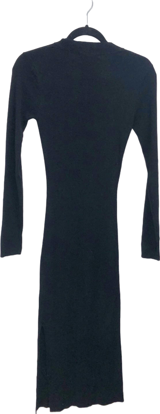 Threadbare Black Long Sleeve Knit Dress UK 8