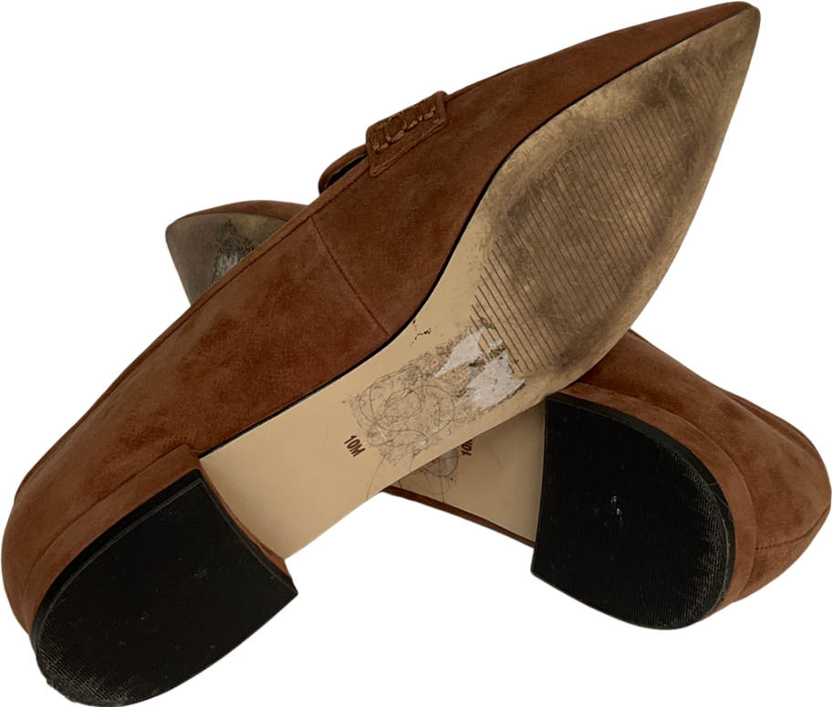 Talbots Brown Scarlet Suede Pointed Toe Loafers UK 7.5 EU 40.5 👠