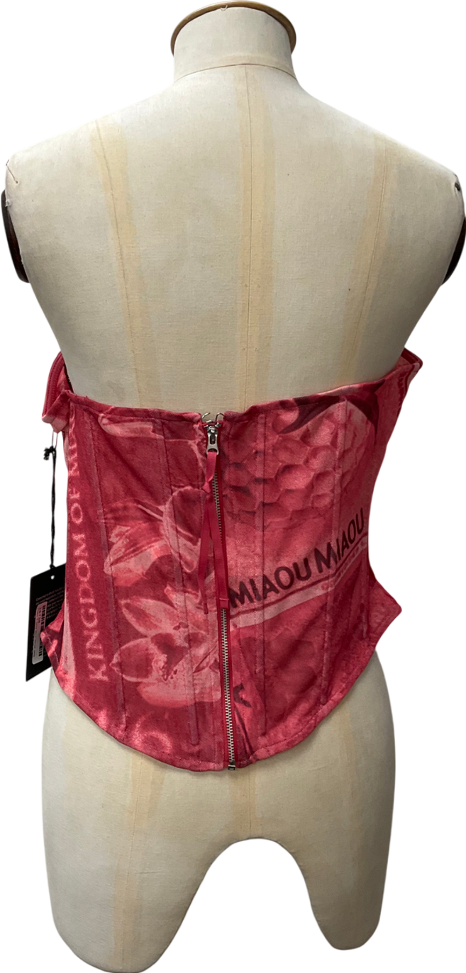 Urban Outfitters Red Miaou Exclusive Peri Stamp Corset UK L