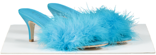 Raye Blue Feather Detail Mid Heels UK 7 EU 40 👠