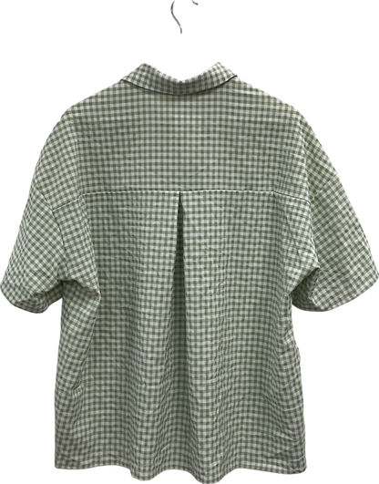 boohoo Green Gingham Boxy Short Sleeve Shirt UK 14