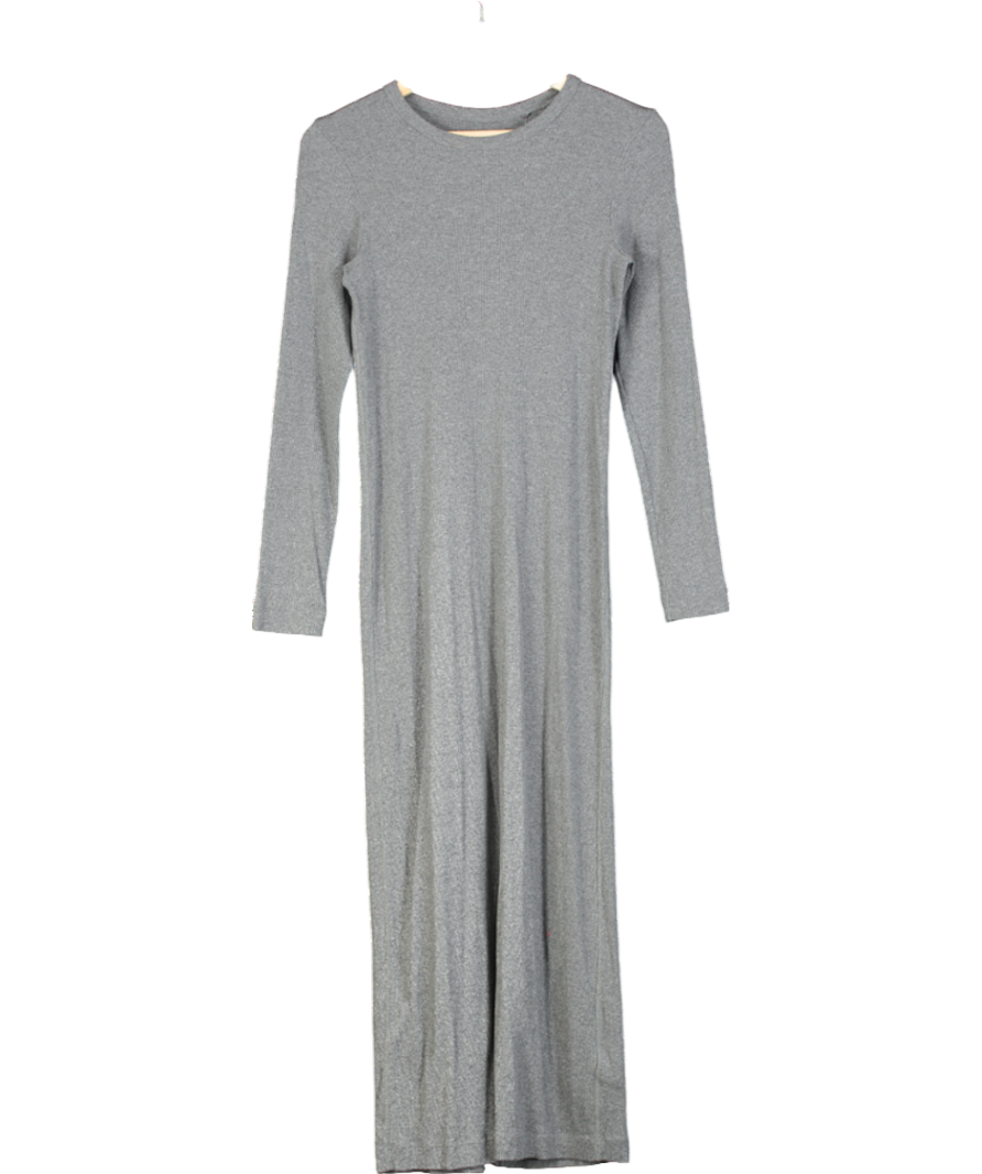 cos Grey Cotton Blend Midi Dress UK XS