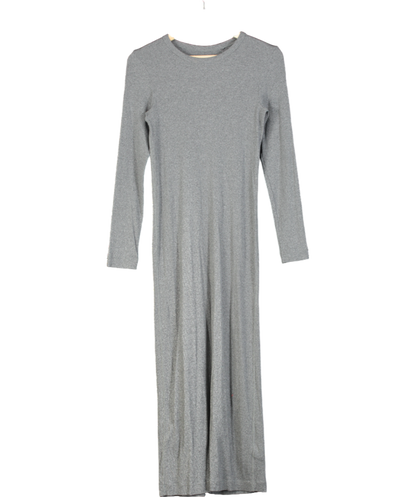 cos Grey Cotton Blend Midi Dress UK XS