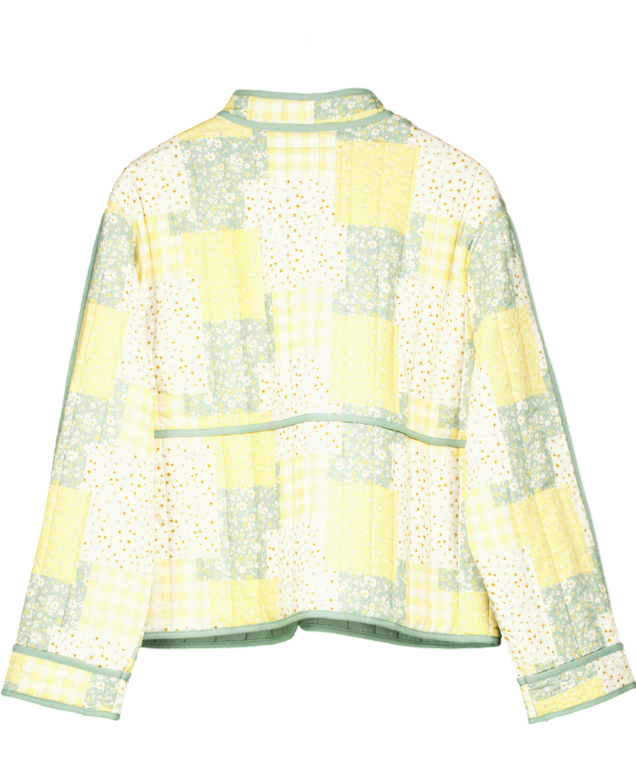 Threadbare Yellow Saltilo Geometric Patchwork Jacket UK 14