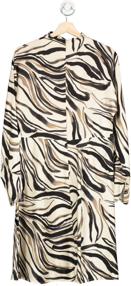 Selected Femme Multicolour Zebra Print Satin Dress Short SLFALANIA Size 10