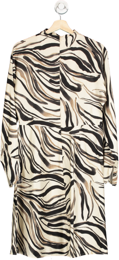 Selected Femme Multicolour Zebra Print Satin Dress Short SLFALANIA Size 10