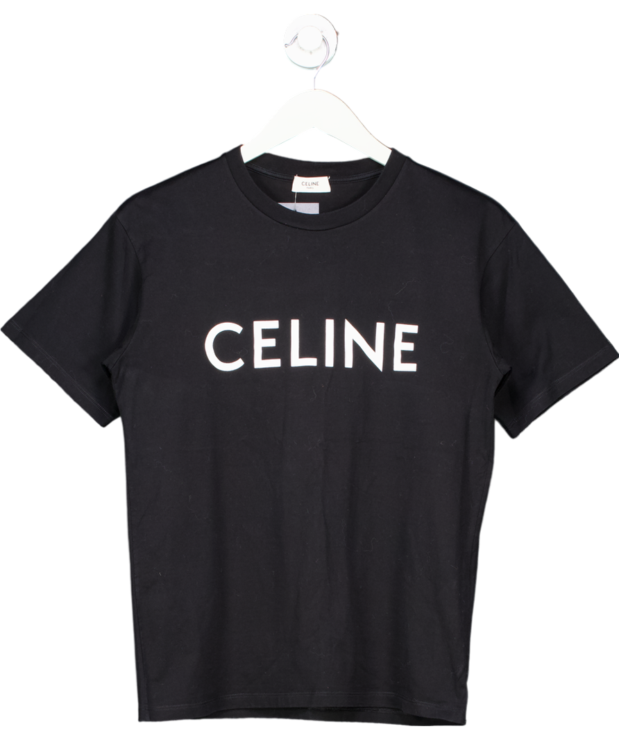 Celine Black Logo T-shirt In Cotton Jersey UK XXS