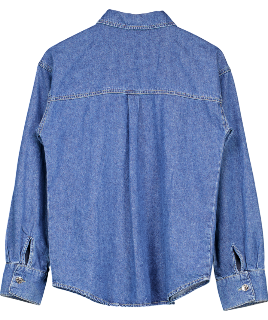 NA-KD Blue Denim Shirt UK 6