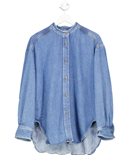 Arket Blue Stand-collar Denim Shirt UK 12