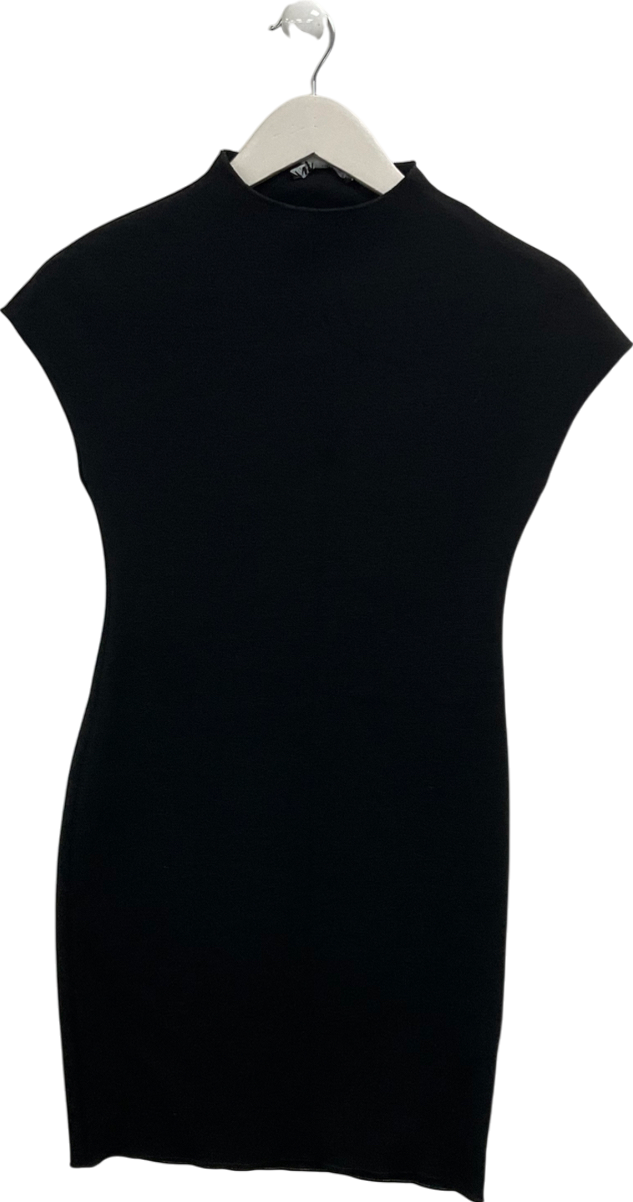 ZARA Black High Neck Knitted Dress UK M