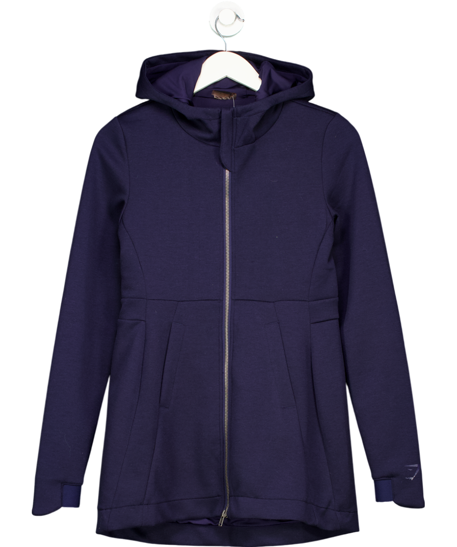 gymshark Blue Longline Zip Up Hoodie UK XS
