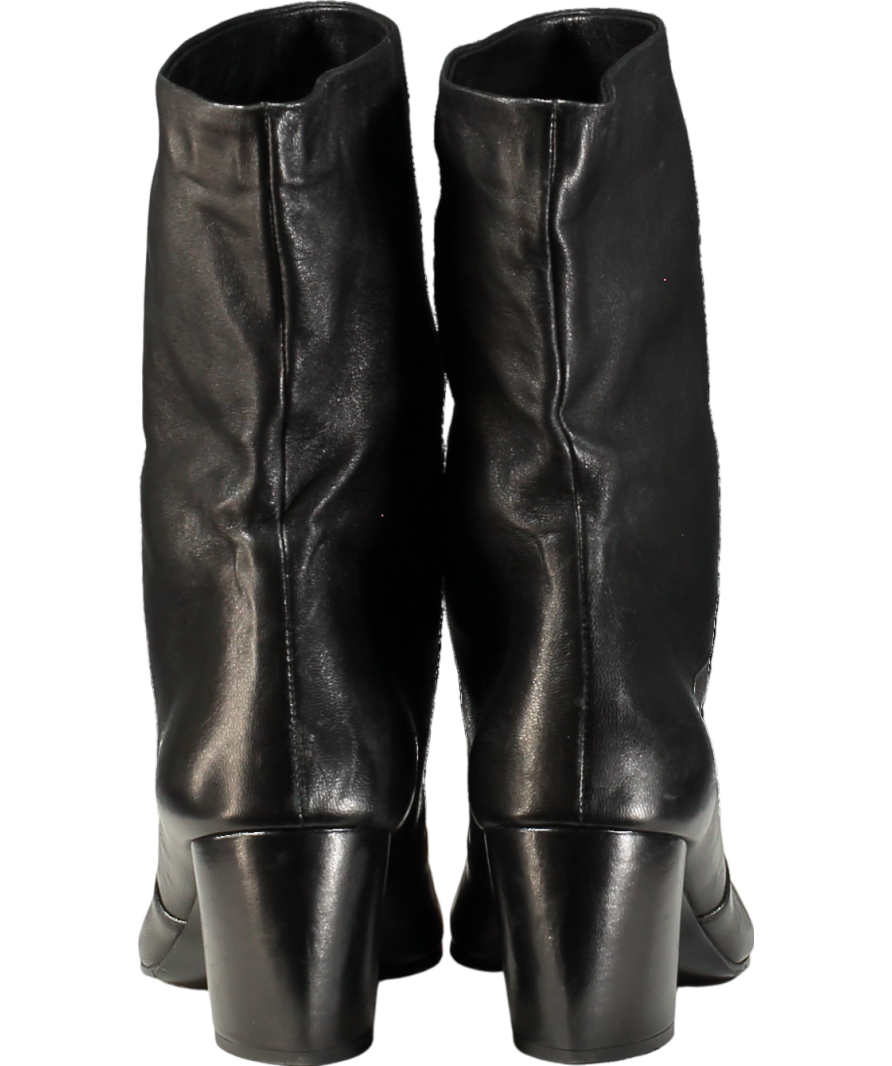 PRADA Black Leather Heeled Boots UK 3.5 EU 36.5 👠