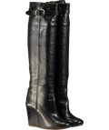 Victoria Beckham Black Sky Knee High Wedge Heel Boots UK 2 EU 35 👠