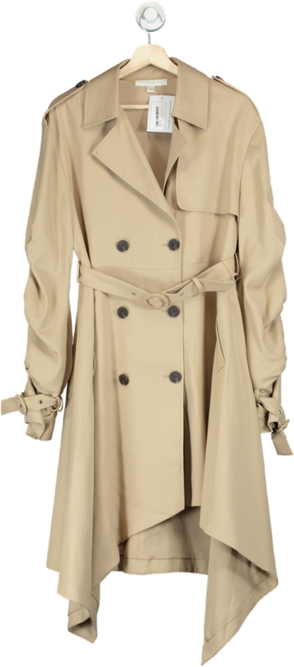 Jonathan Simkhai Beige Twill Tucked Sleeve Trench Coat In Neutral UK S