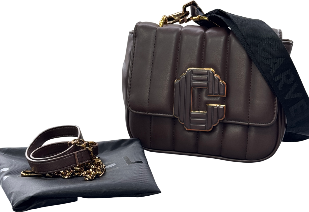Carvela Chocolate Brown Signature C Quilt Bag With Shoulder Strap