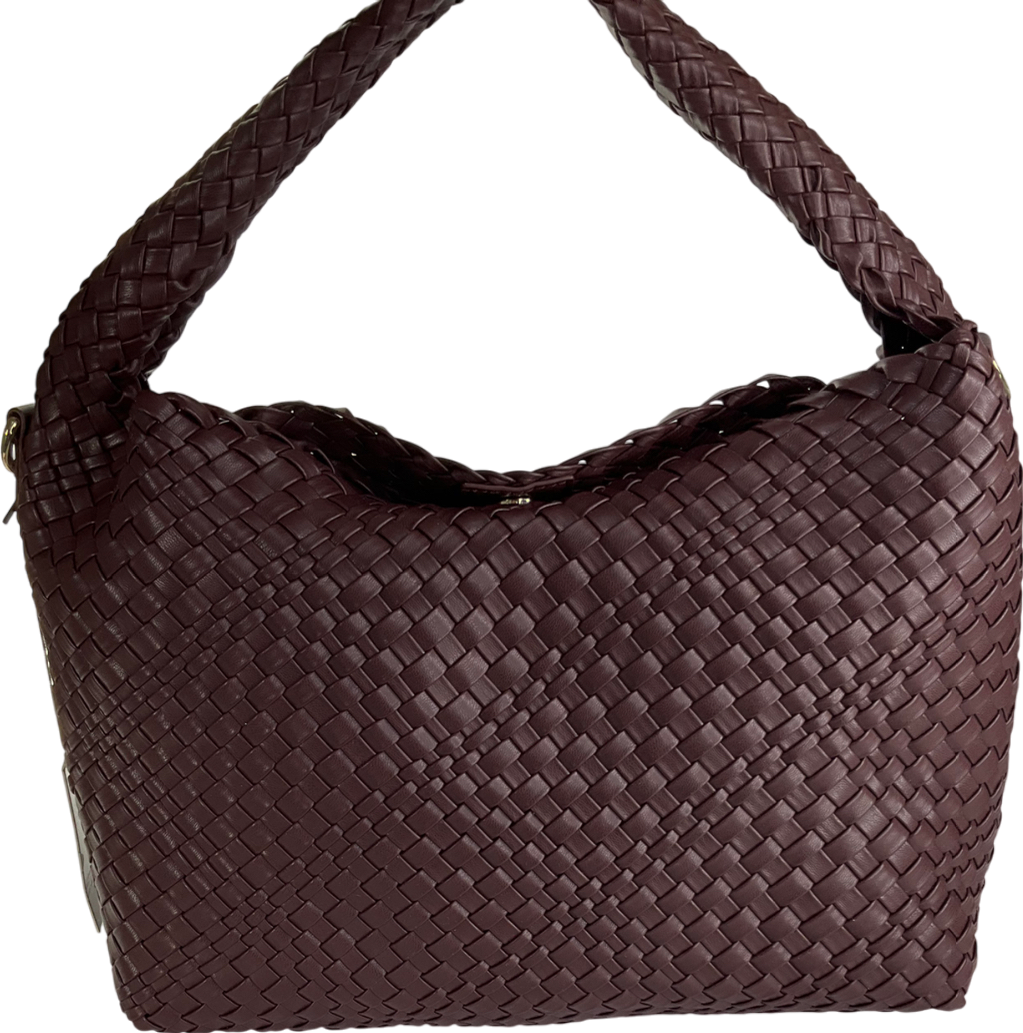 Dune Red Deliberate Woven Shoulder Bag Burgundy One Size