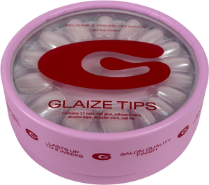 Glaize Press On Nails Light Pink Chrome 32