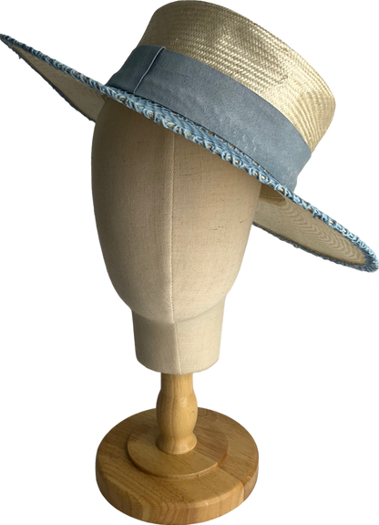 vivien sheriff Blue Spin Wheel Straw Hat