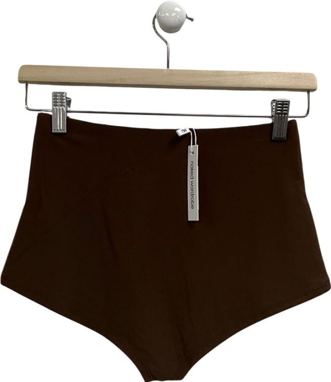 Naked Wardrobe Brown Scooped Waist Hotpants UK S