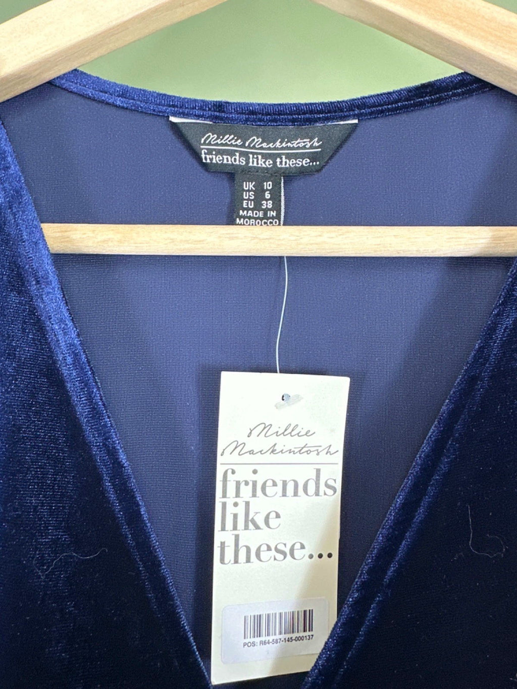 Friends Like These Millie Mackintosh Navy Velvet Midi Dress UK 10