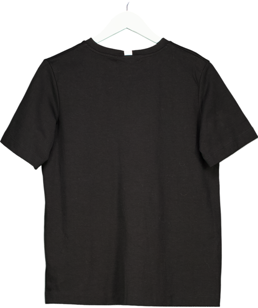 Next Black Heavyweight Short Sleeve Crew Neck T-shirt UK 10