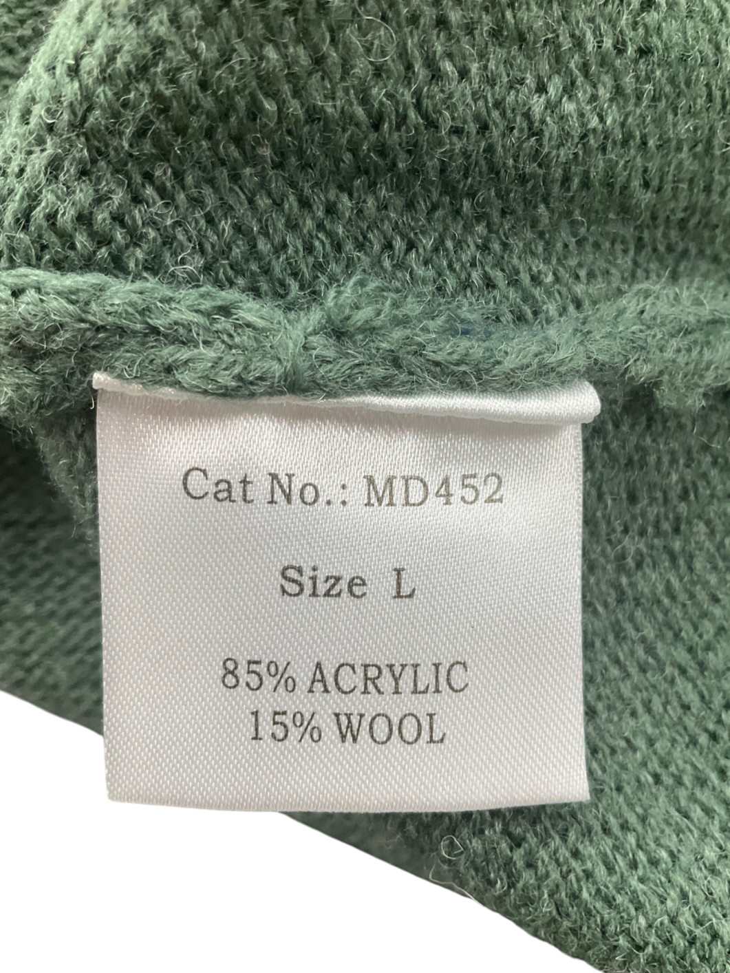 Pegasus Green Wool Blend Crew Neck Sweater UK L