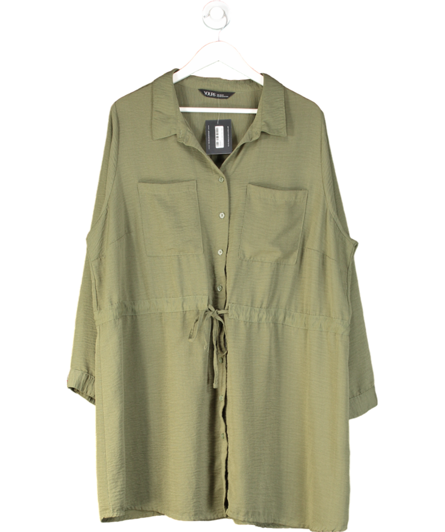 Yours Green Curve Utility Tunic Shirt UK 22