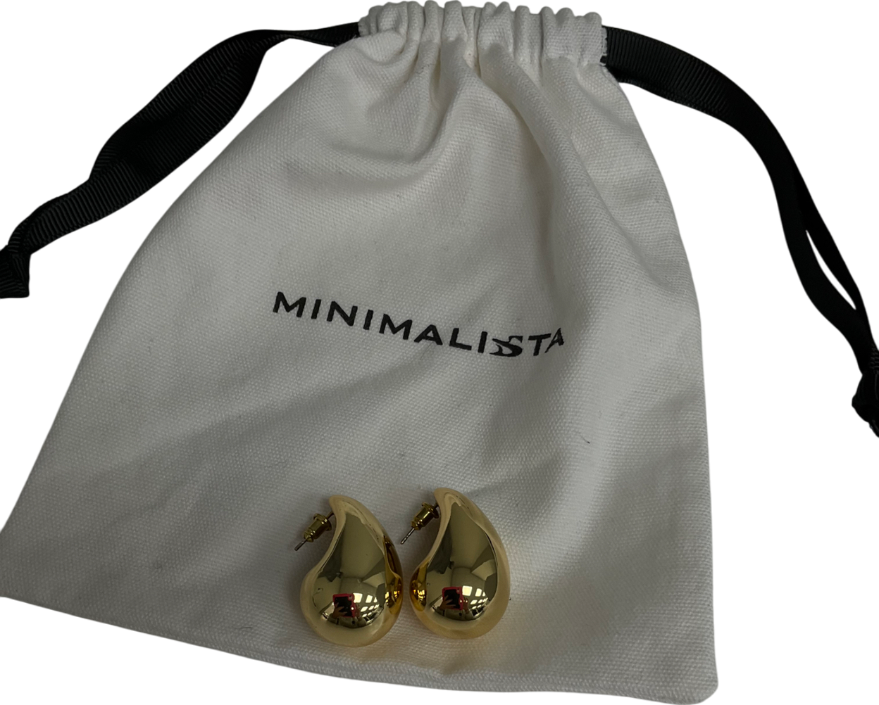 minimalista Metallic Gold Chunky Earrings One Size