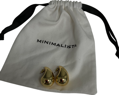 minimalista Metallic Gold Chunky Earrings One Size