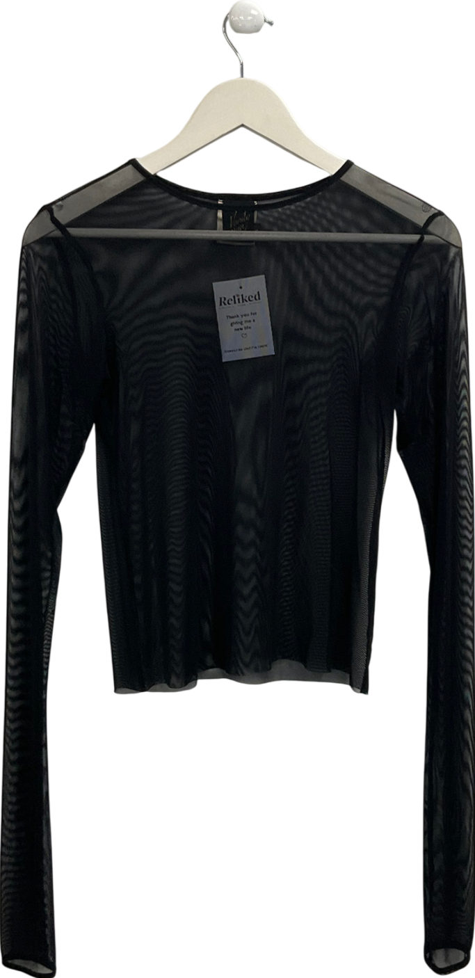 Vanity Nap Black Sheer Lala Mesh Top UK S