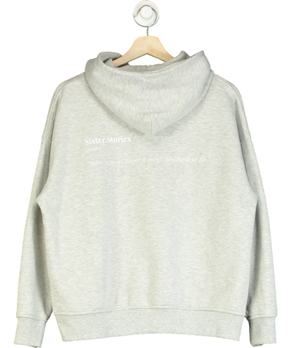 Sister.Stories Grey Printed Cosy Oversized Hoodie UK XS