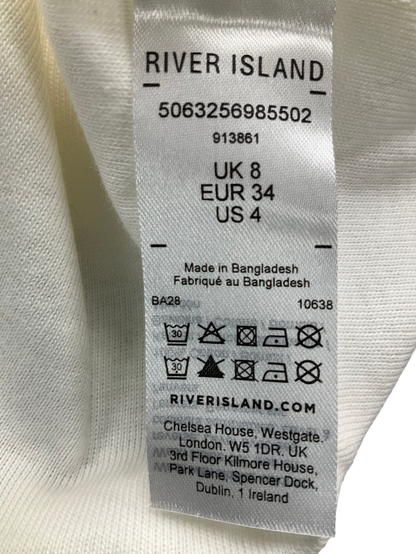 River Island White Classic Vest UK 8