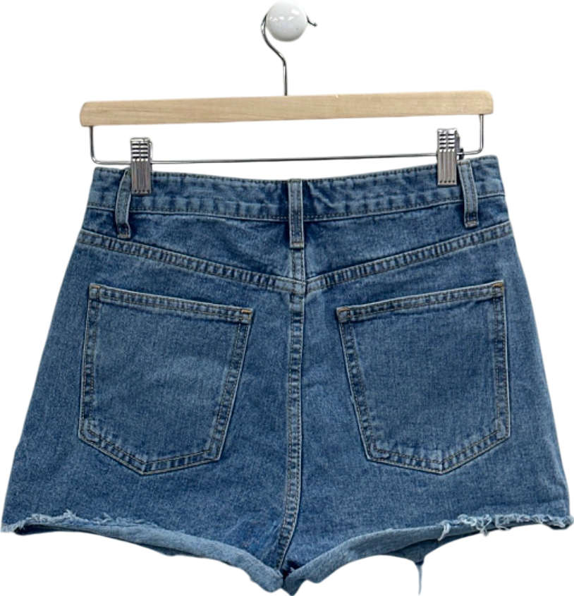 PrettyLittleThing Mid Blue Wash Denim Shorts UK 10