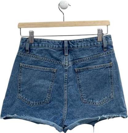 PrettyLittleThing Mid Blue Wash Denim Shorts UK 10