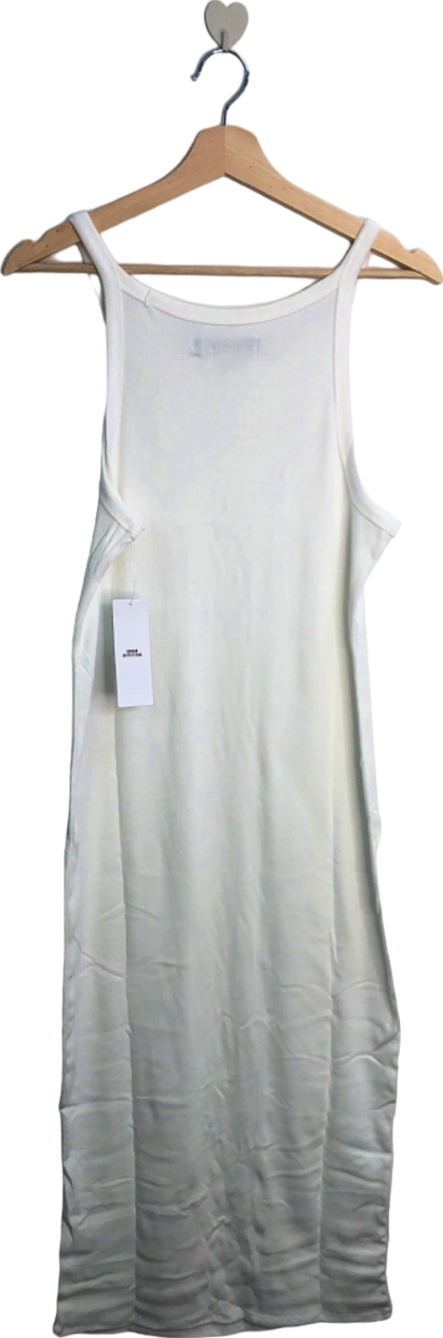 Urban Outfitters White Ribbed Sleeveless Midi Dress UK XL