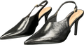 New Look Black High Vamp Faux Leather Slingback Heels UK 5 EU 38 👠