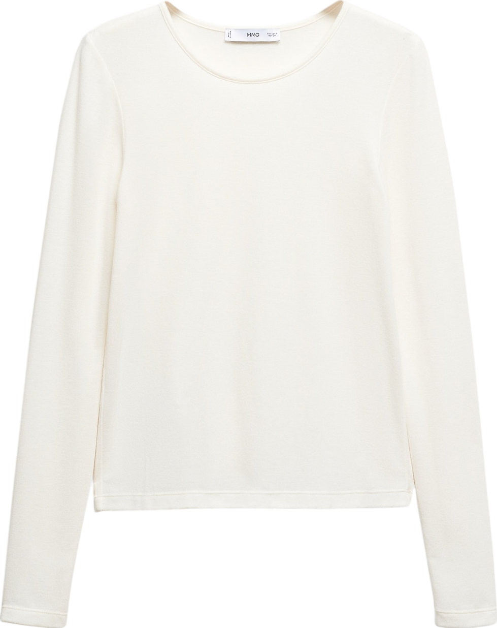 MANGO Cream Round Neck Knitted T-shirt UK S