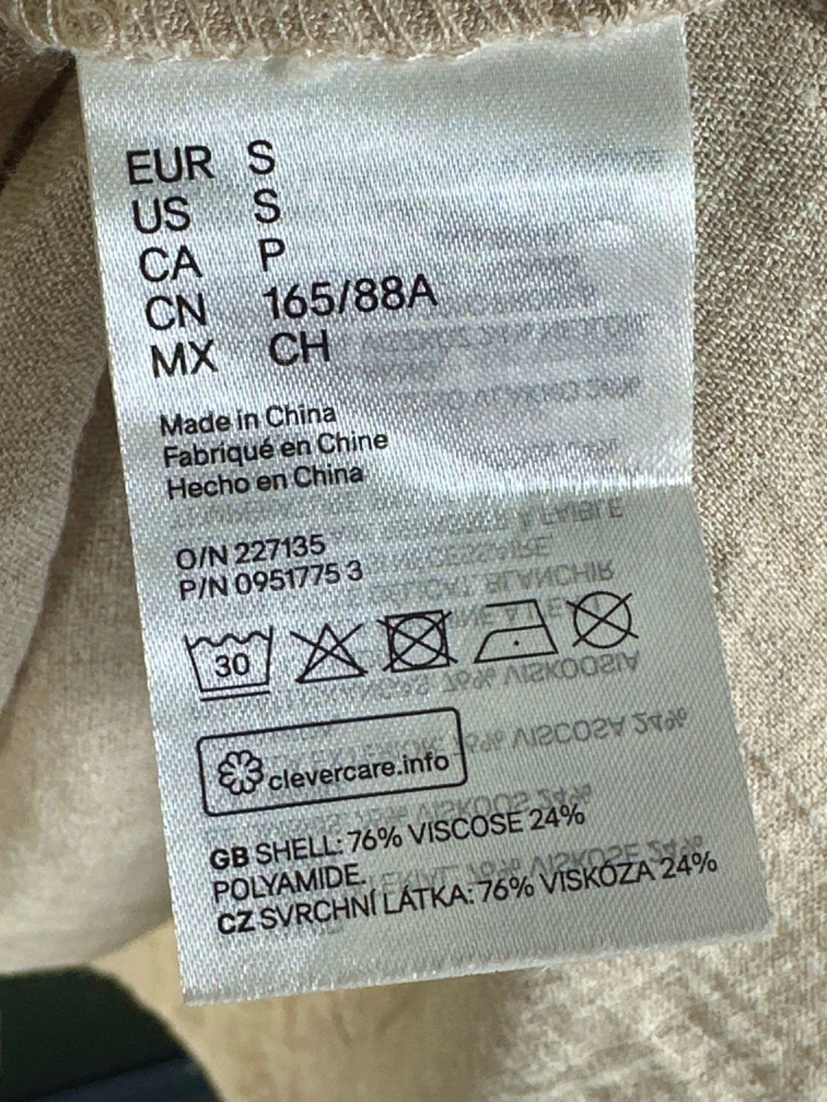 H&M Beige Lightweight Bathrobe UK S