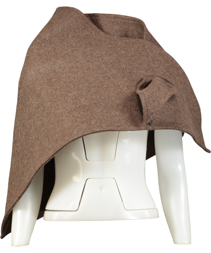coosh Brown Voluminous Wool Cape Scarf