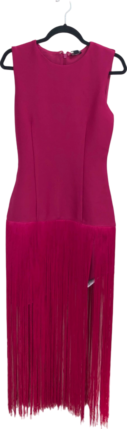 Karen Millen Pink Fringe Dress UK S