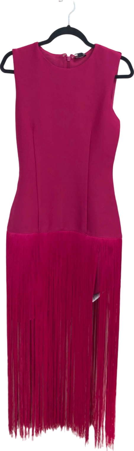 Karen Millen Pink Fringe Dress UK S