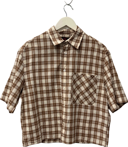 Zara Brown Checkered Shirt UK S